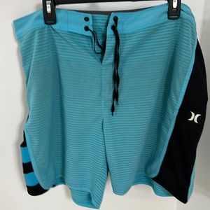 Blue and Black 38 inch waist Hurley Board Shorts